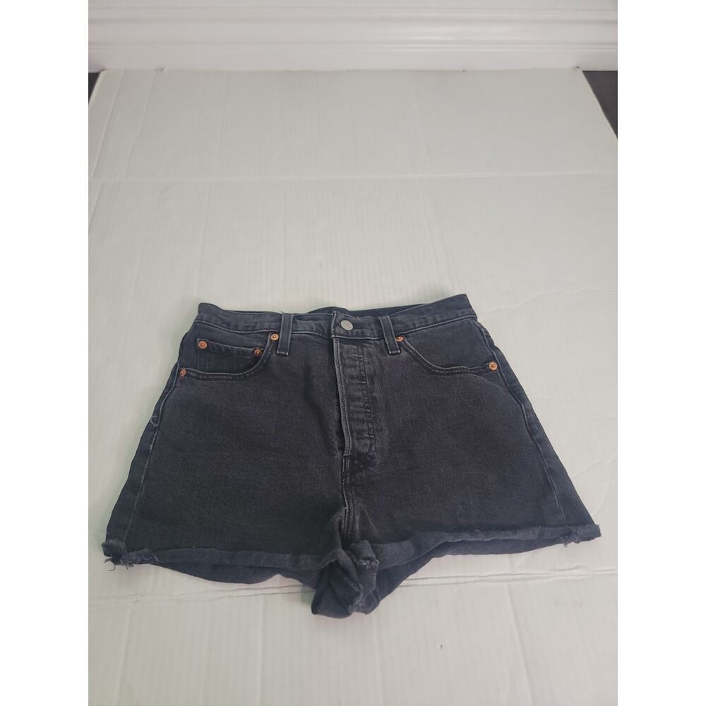 Levis Premium Ribcage Denim Shorts Womens SZ 29 Button Fly 100% Cotton Big E